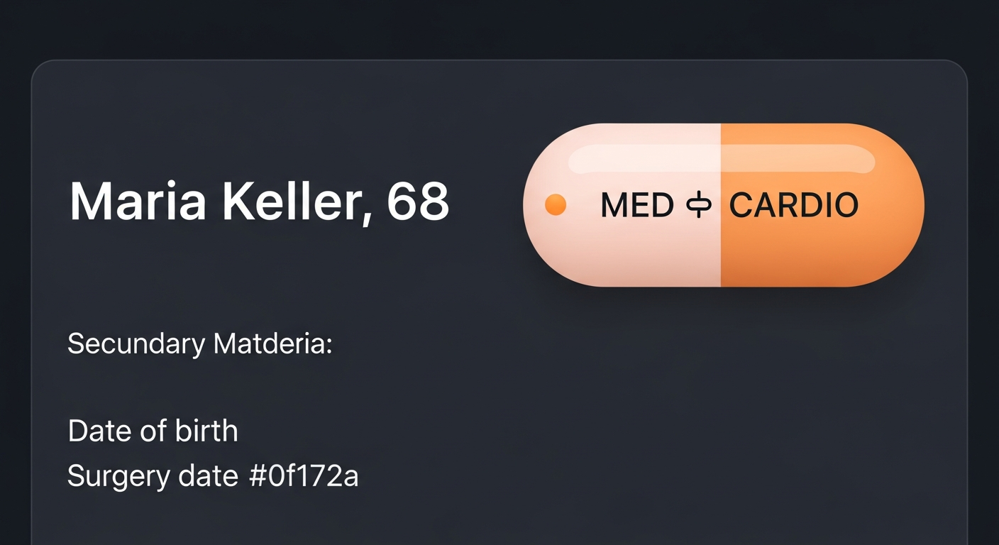 Patientenkarte mit perioperativem Risiko-Chip MED · CARDIO